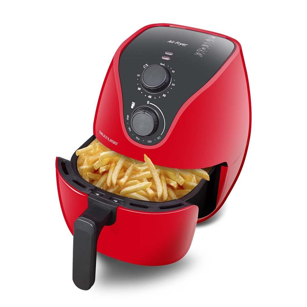 AIR FRYER 4L vermelha 127V - 1500W COM GRADE - CE083