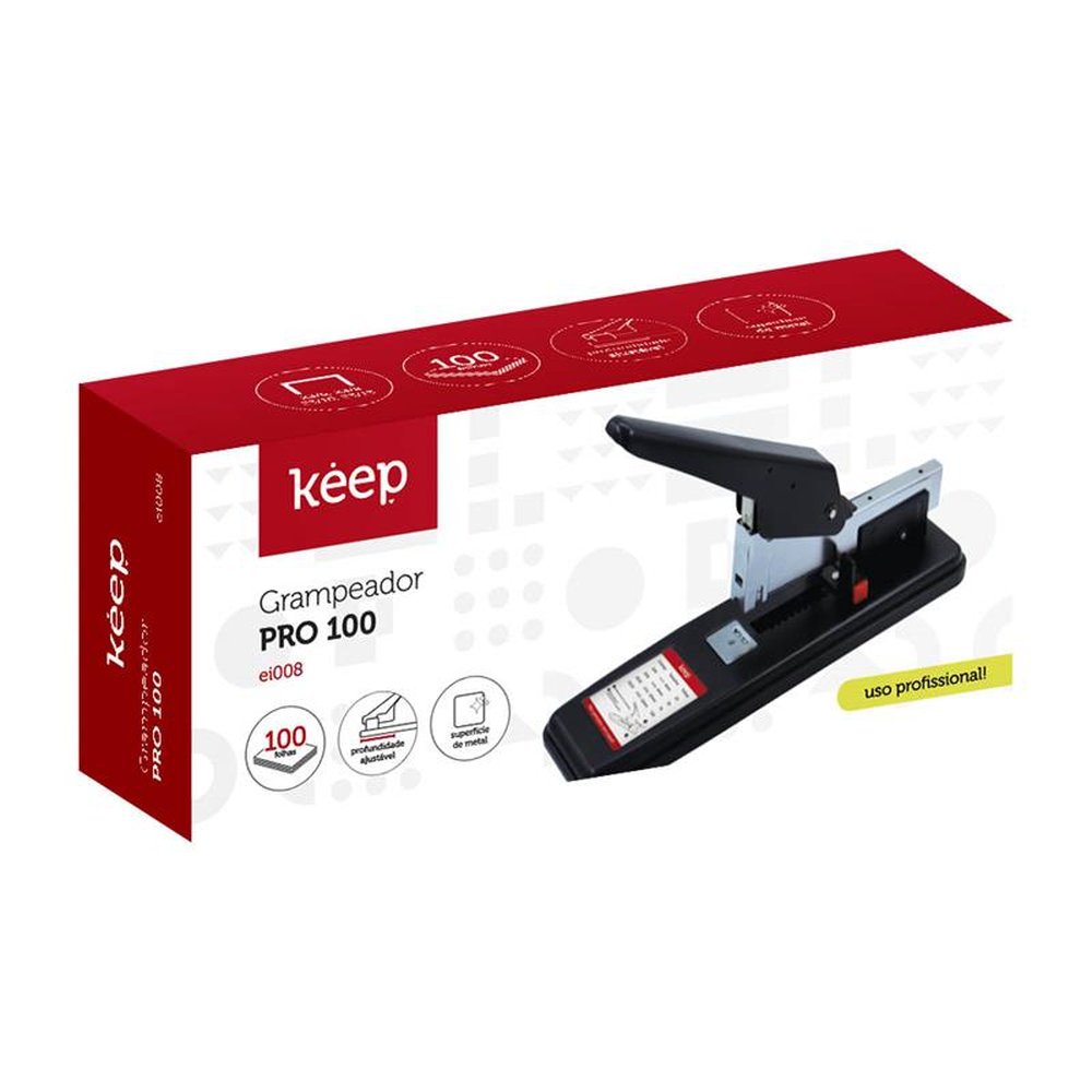 Grampeador Heavy DTY Profissional 100FLS Keep - EI008