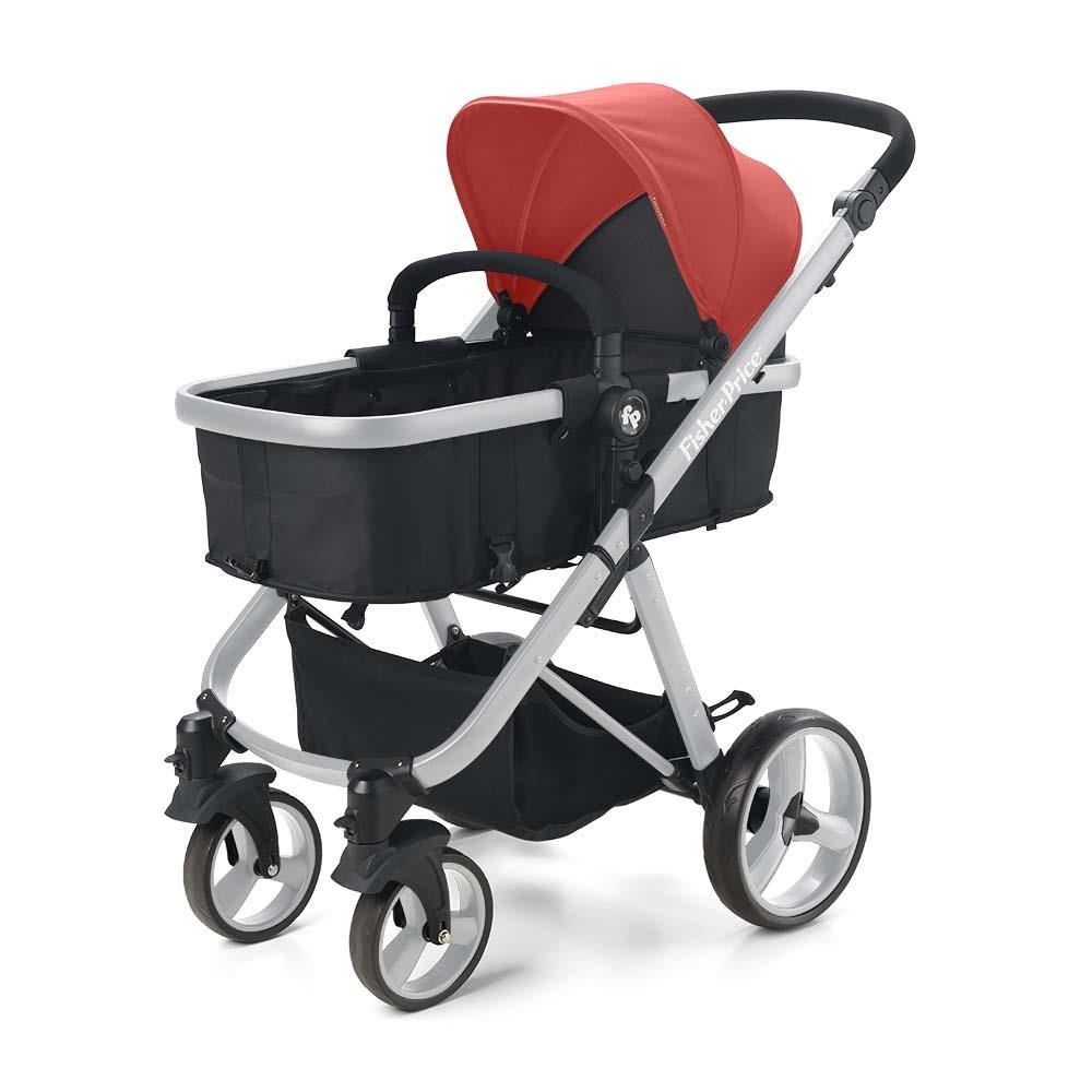 Carrinho de Bebê Berço Com Moisés Hero TS Até 15Kg Vermelho Fisher Price - BB595