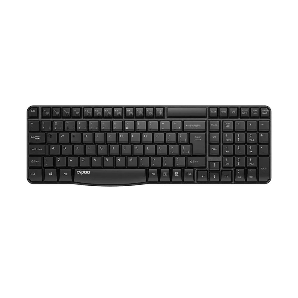 Teclado+Mouse Sem Fio Rapoo X1800s, Preto, Abnt2, Ra001, Rapoo