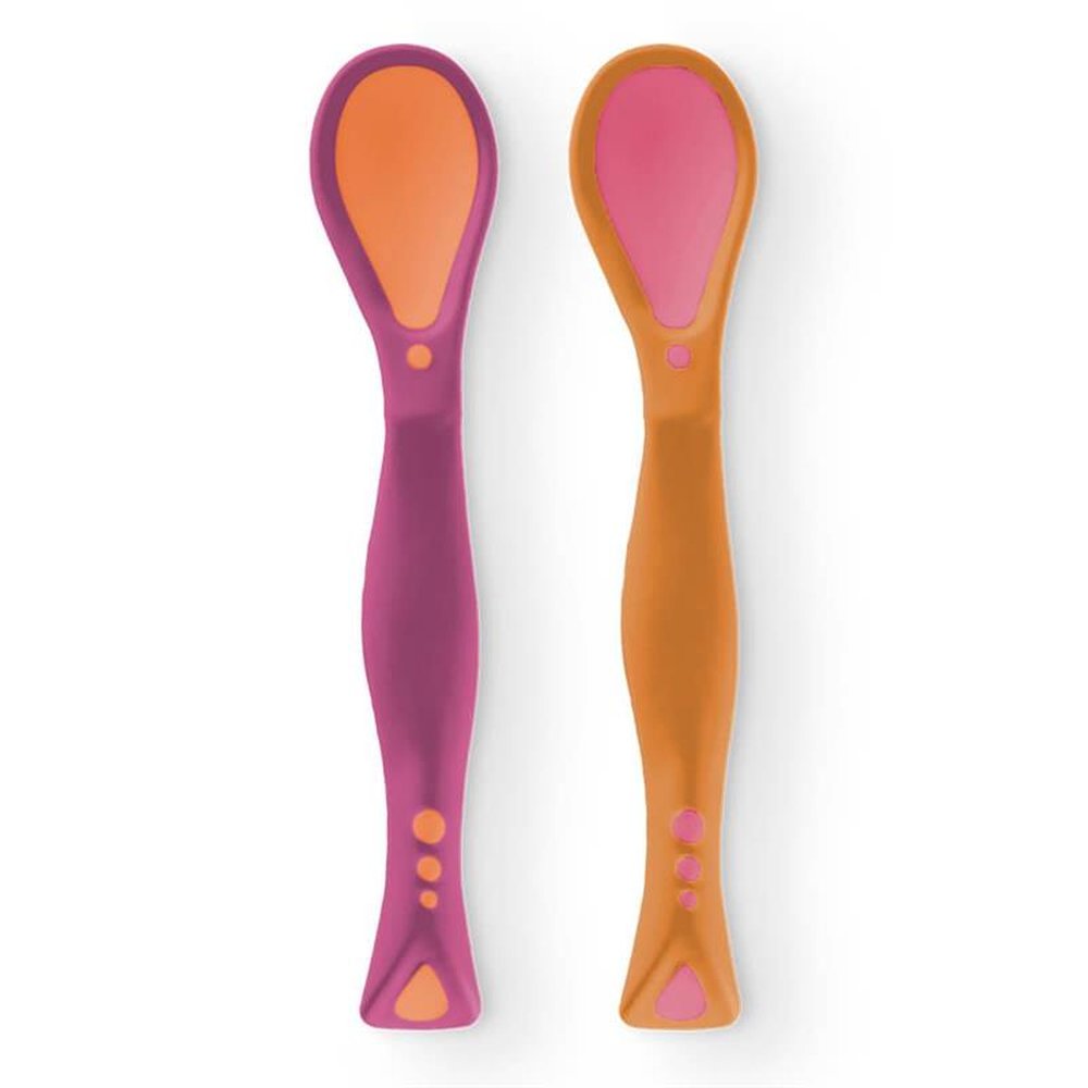 Conjunto De Colheres Flexíveis Funny Meal Rosa/Laranja Multikids Baby - BB060