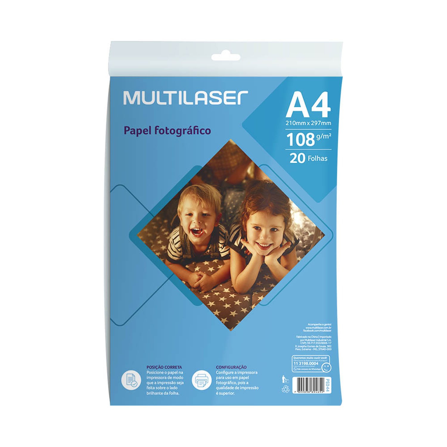 Papel Fotografico Matte A4 108g 20 folhas - PE044