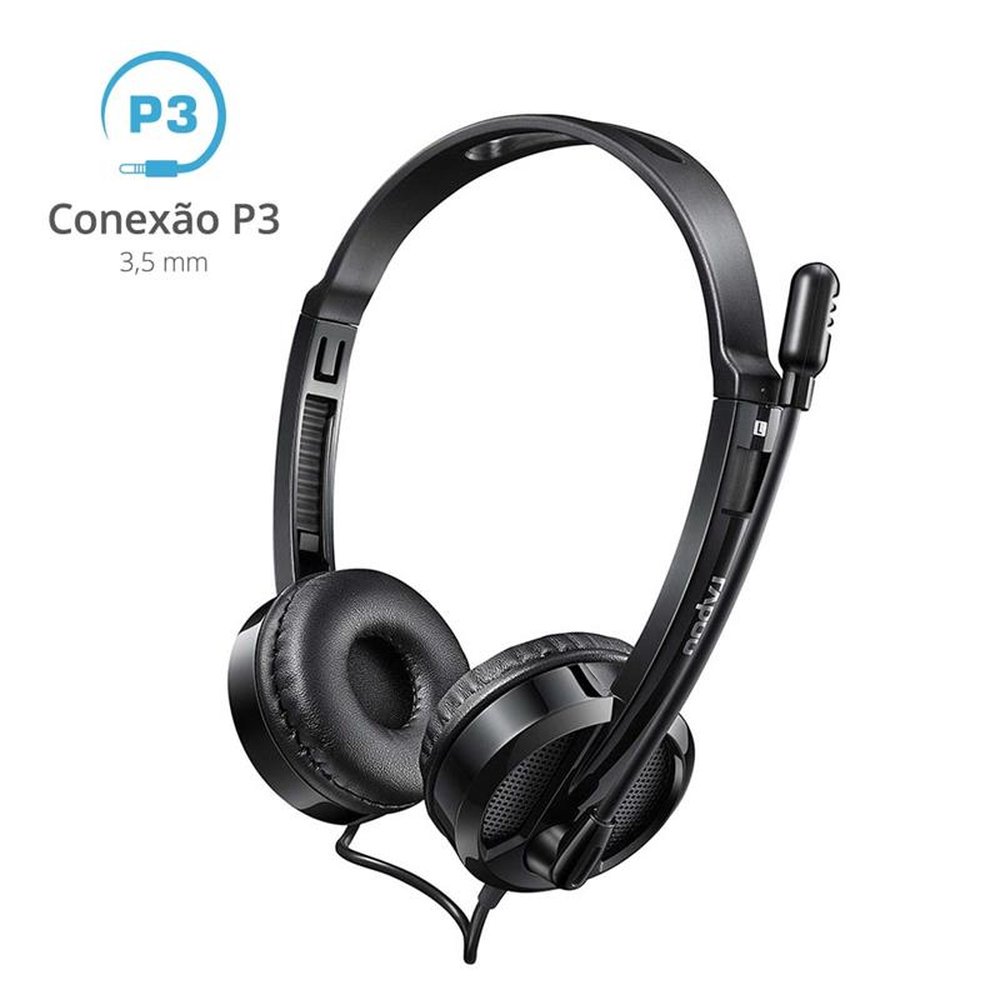 Headset Rapoo 3.5MM Preto H100 - RA019