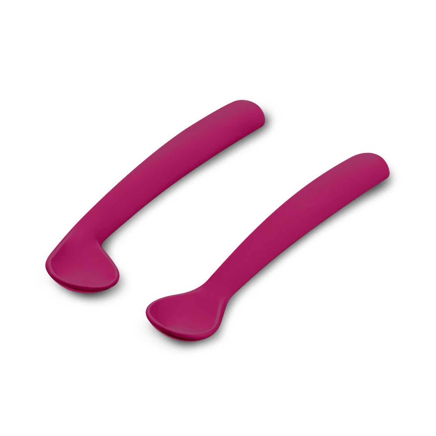 Kit Duas Colheres Multikids Baby First Bites no Case Silicone Rosa - BB1046