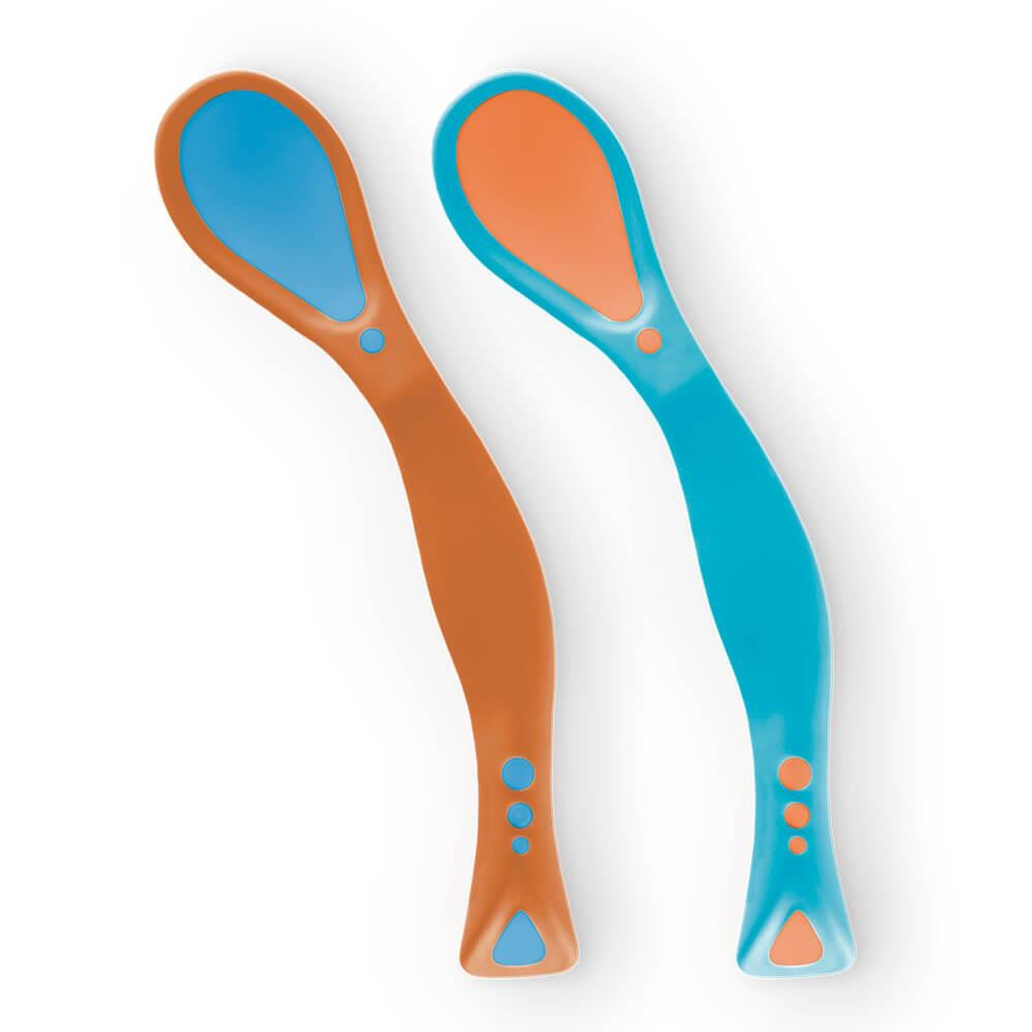 Conjunto De Colheres Flexíveis Funny Meal Azul/Laranja Multikids Baby - BB059