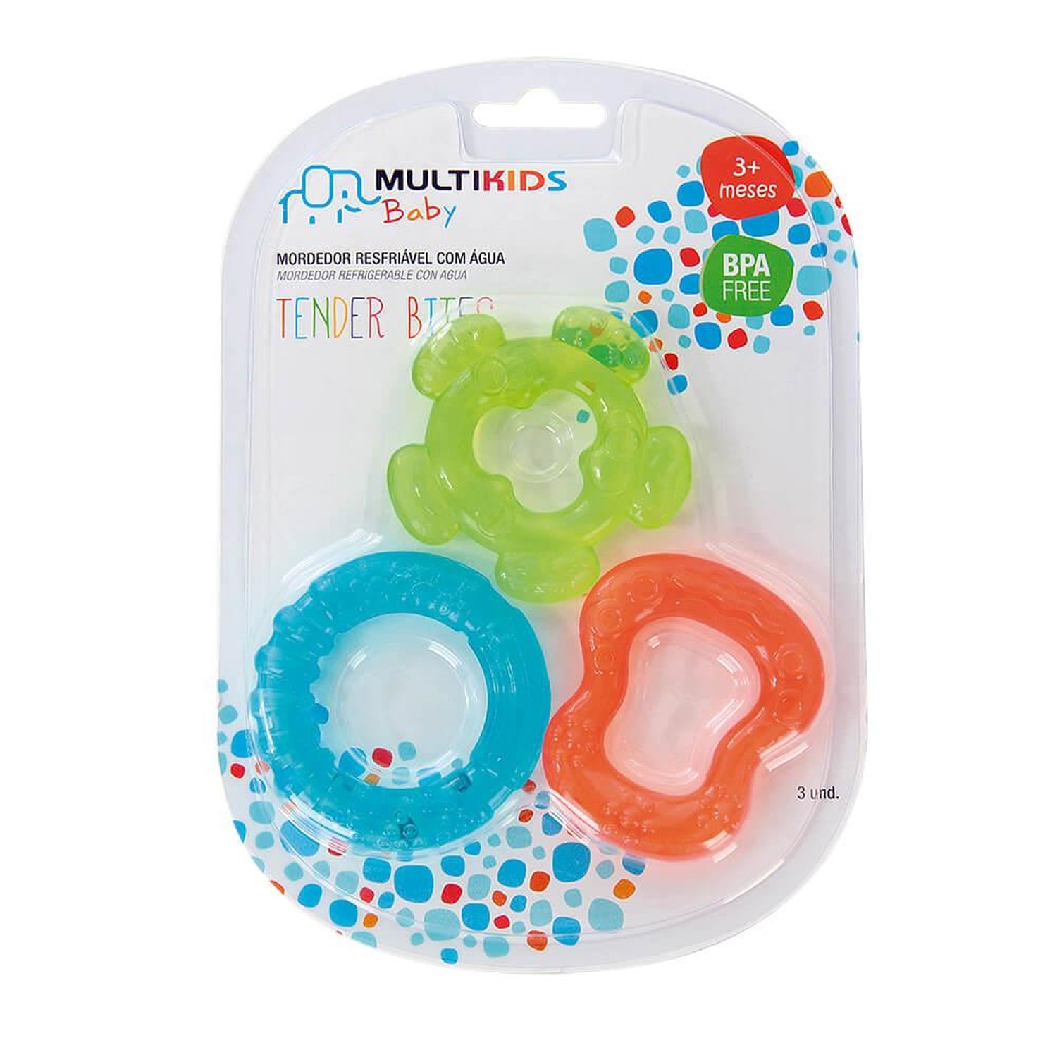 Mordedor Com Água Tender Bites 3 Peças Multikids Baby - BB149