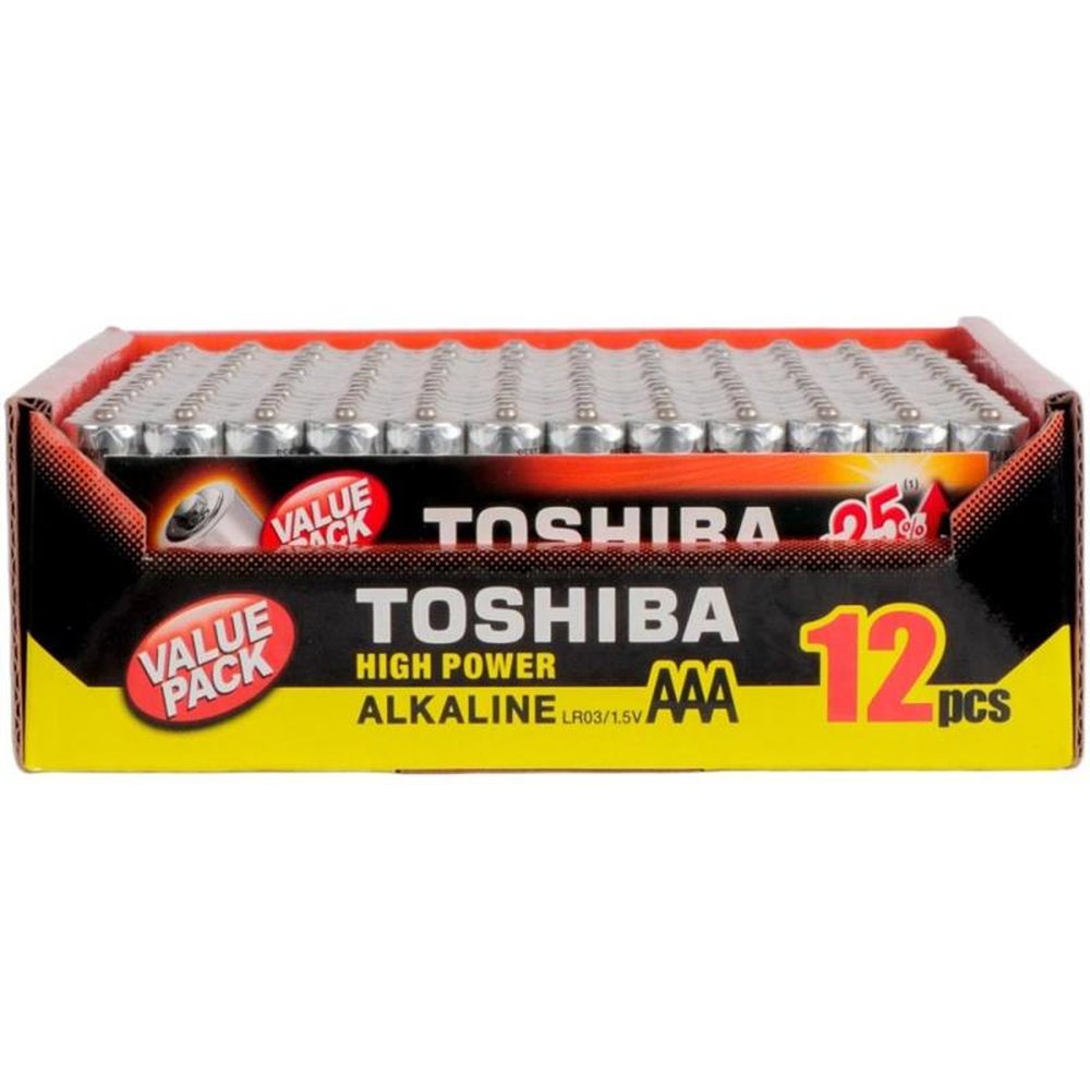 Pilha Alcalina AAA 1,5V LR03GCP Toshiba - Cartela com 12 pilhas