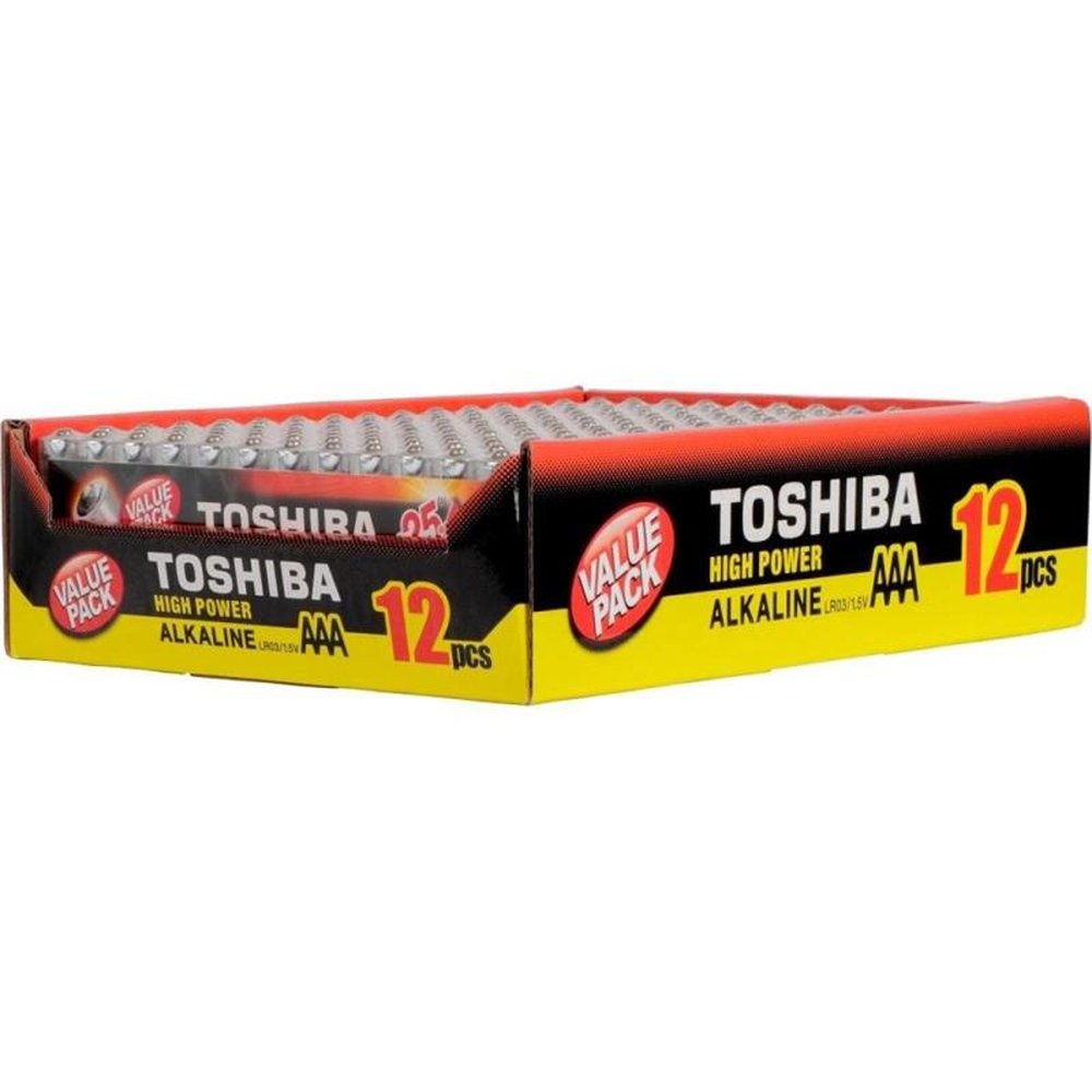 Pilha Alcalina AAA 1,5V LR03GCP Toshiba - Cartela com 12 pilhas