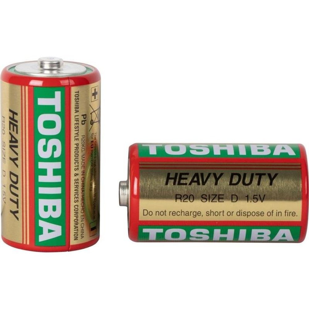 Pilha D Comum R20kg Toshiba - Cartela com 2 unidades
