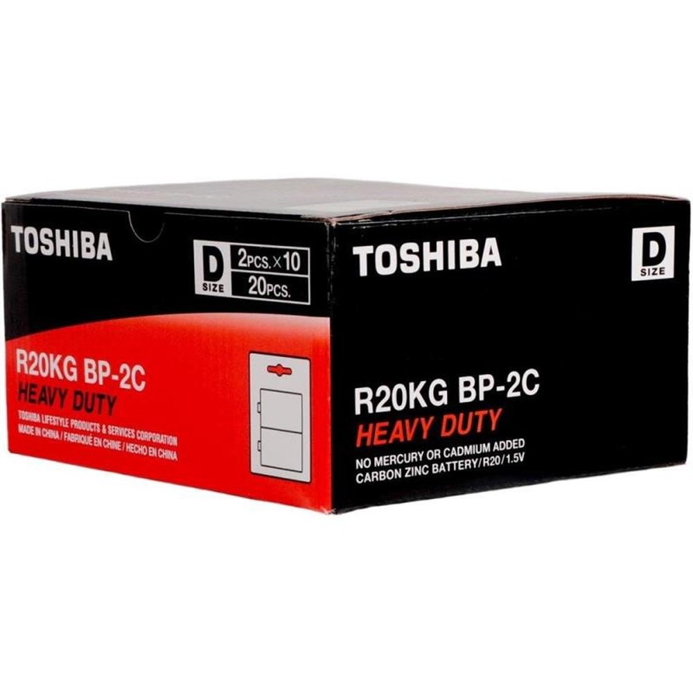 Pilha D Comum R20kg Toshiba - Cartela com 2 unidades