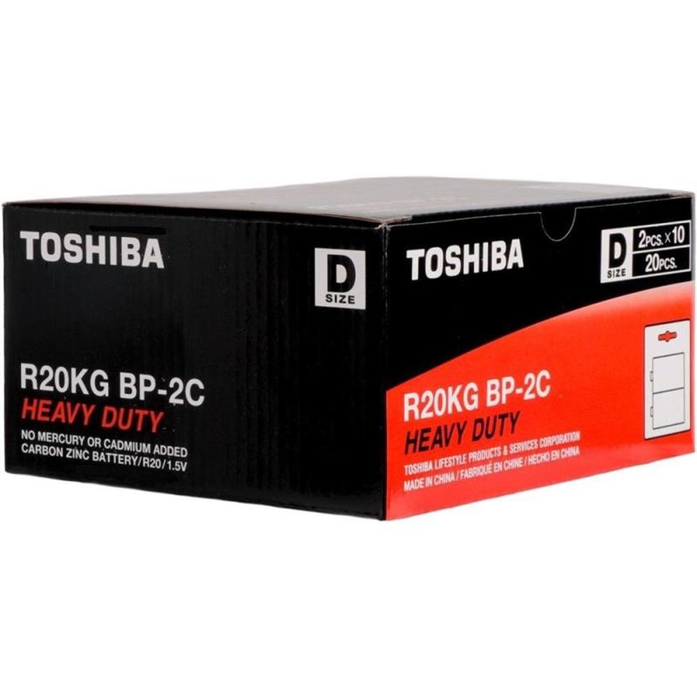 Pilha D Comum R20kg Toshiba - Cartela com 2 unidades