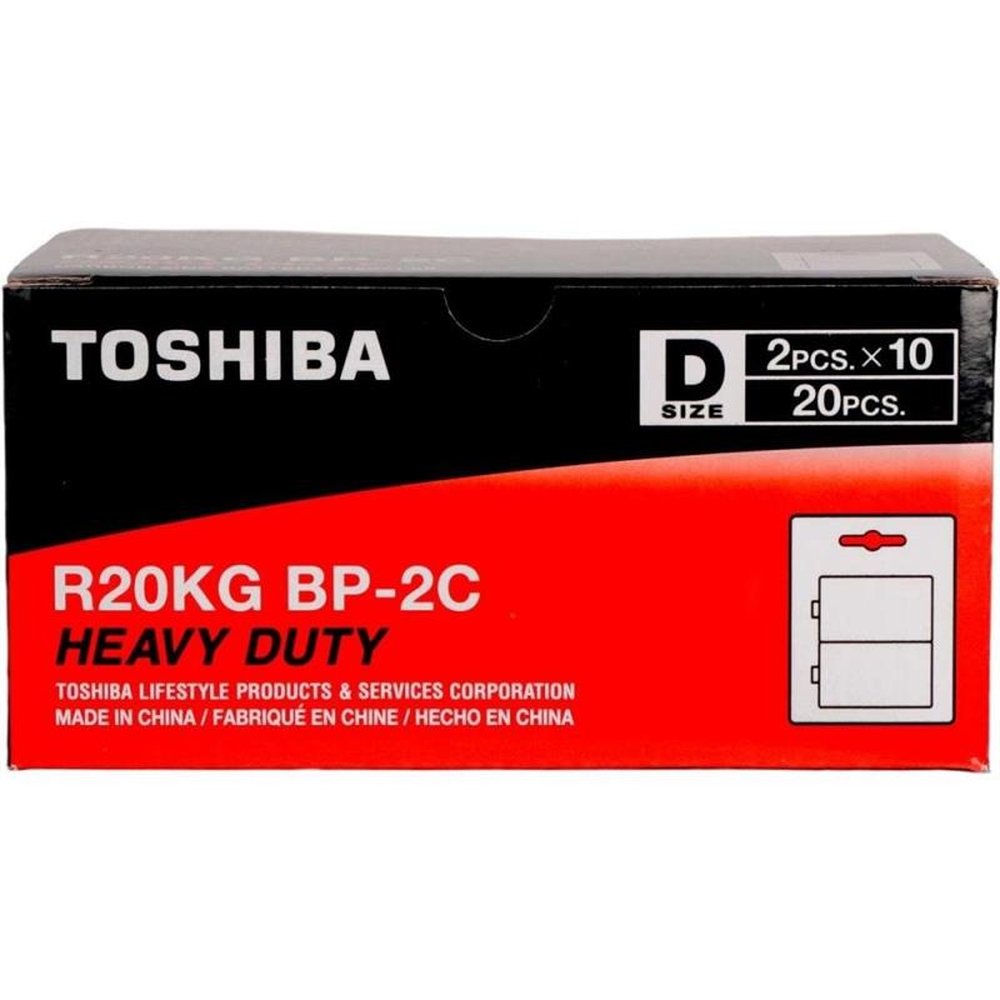 Pilha D Comum R20kg Toshiba - Cartela com 2 unidades