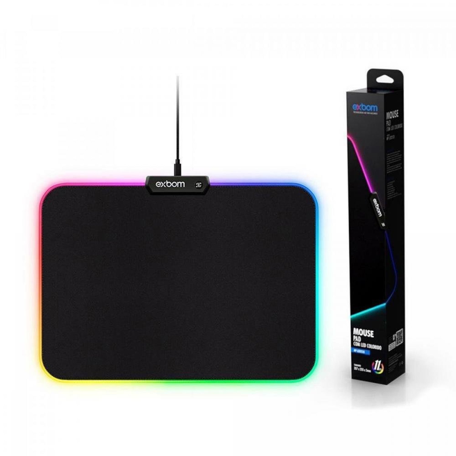 Mouse Pad Gamer Mp-Led2535 Leds Rgb Exbom