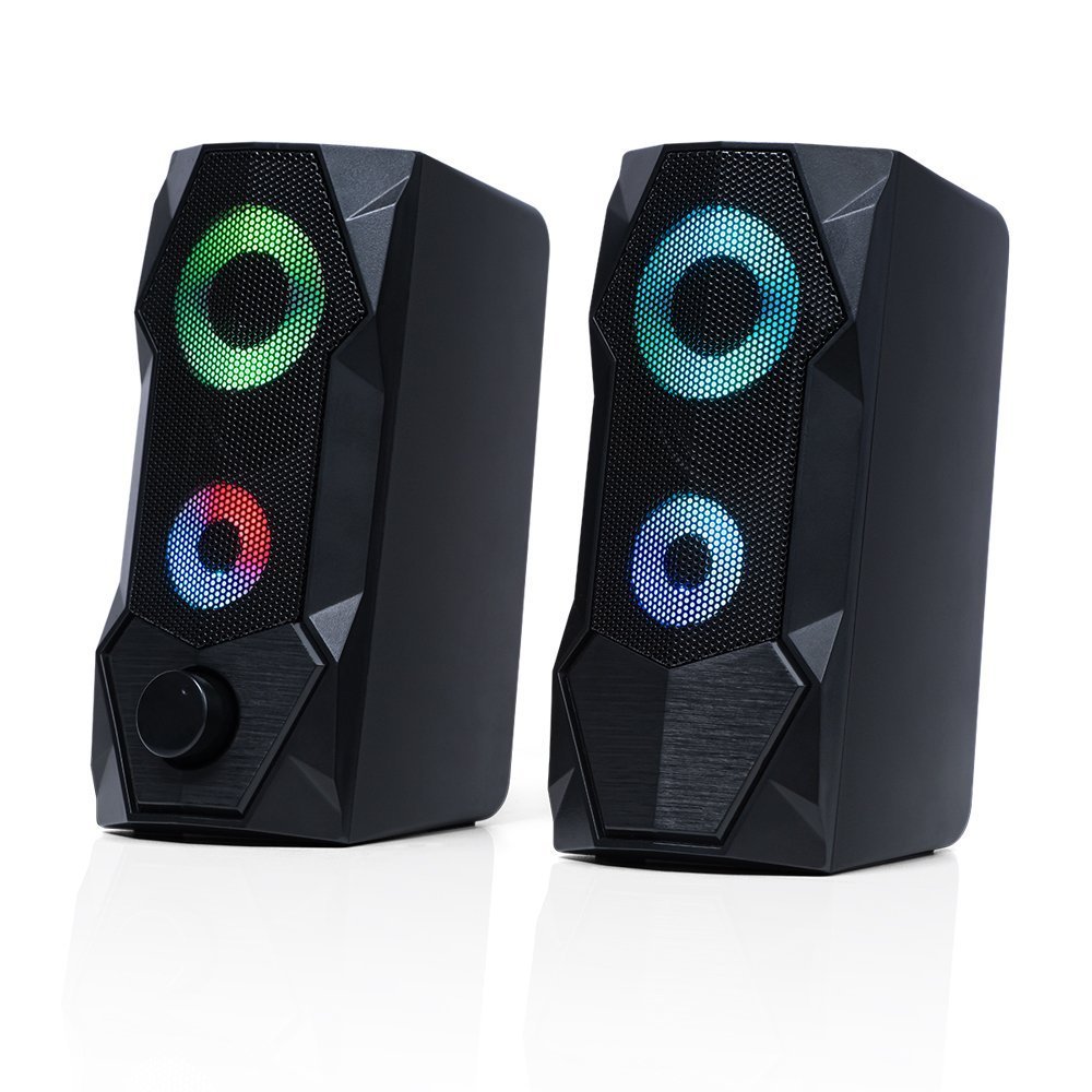 Caixa de Som Gamer 15 W RMS com LED RGB | Goldentec