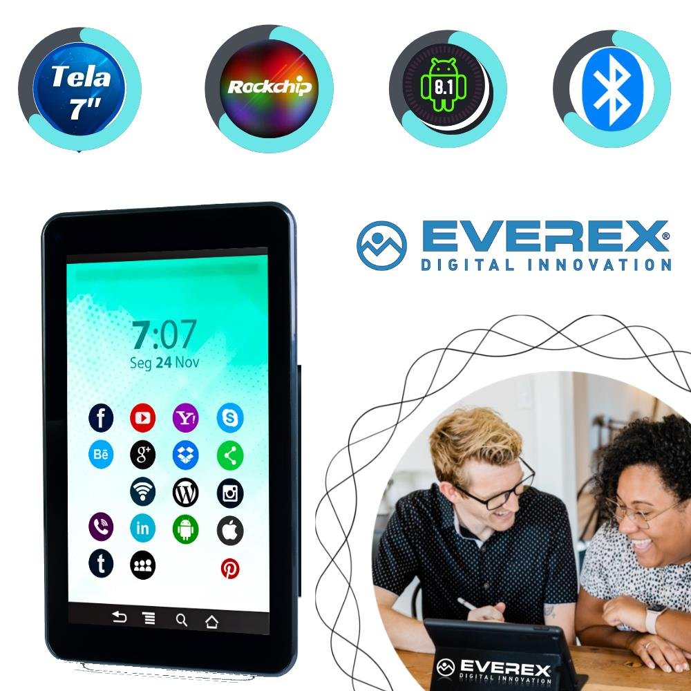 Tablet Quad Core, Tela 7", 1GB RAM, 32GB, WI-FI, Bluetooth, Android 11 Go - Rosa