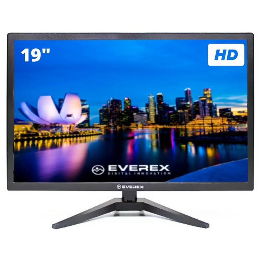 Monitor LED 19" HD - Alta resolução Widescreen + HDMI e VGA - Caixa Com 3 Unidades