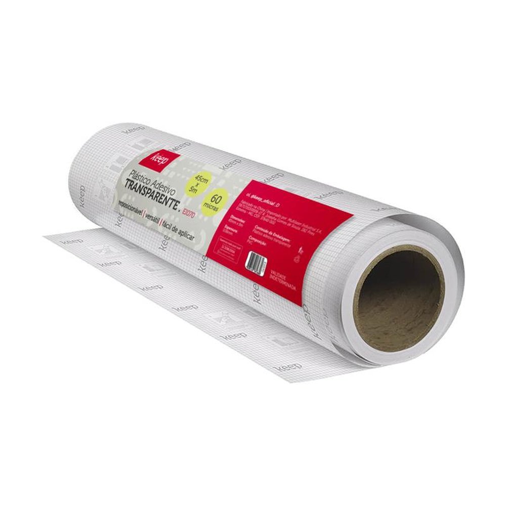 Plástico Adesivo Transparente 0.05mm PVC 45cmx05m Keep - EI070