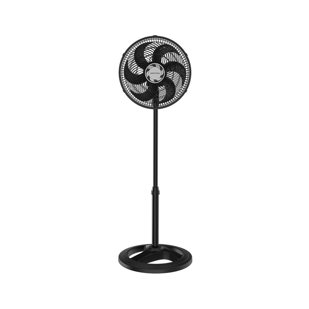 Ventilador de Coluna Ventisol 30cm Turbo 6, 3 Velocidades, 6 Pás, Preto, 110V