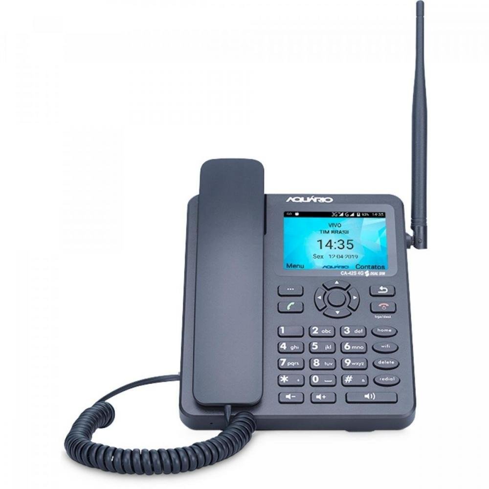 Telefone Celular Fixo 4g 2 Chip Ca42s Preto Aquário