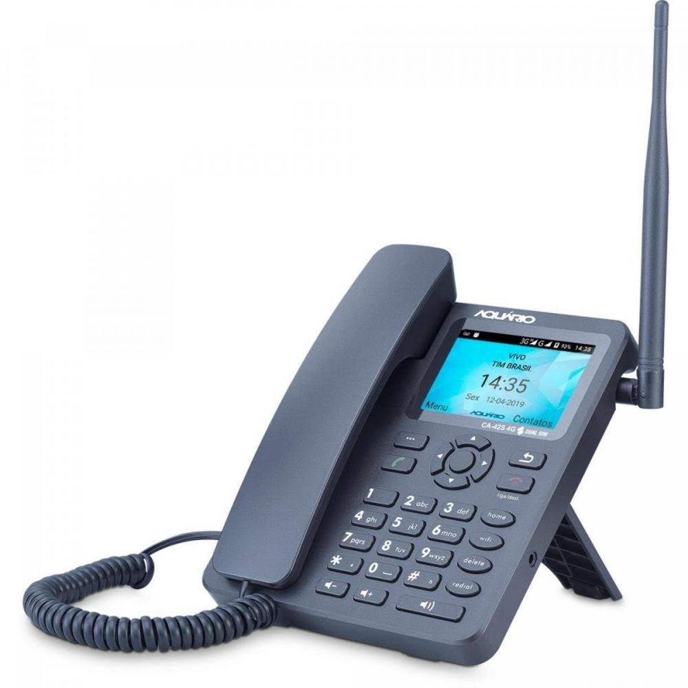 Telefone Celular Fixo 4g 2 Chip Ca42s Preto Aquário