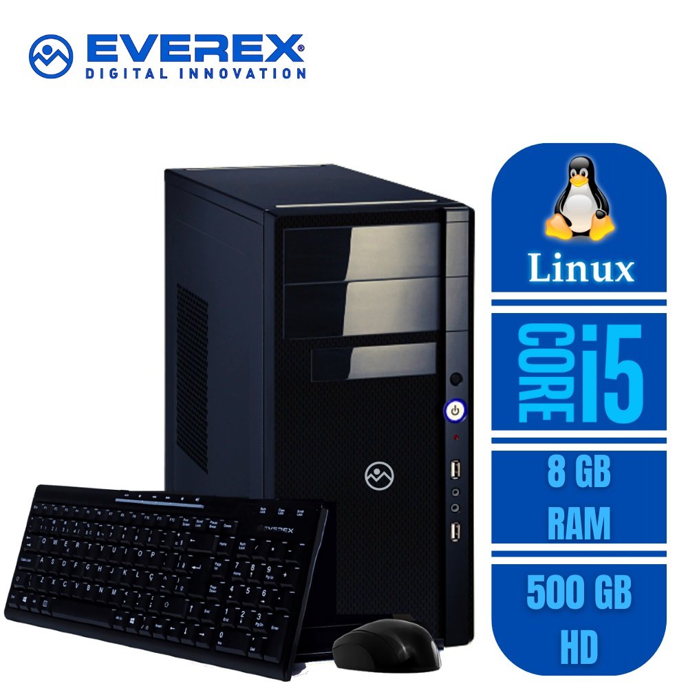 Computador Intel Core i5, 8GB, 500GB HD e Linux - Everex