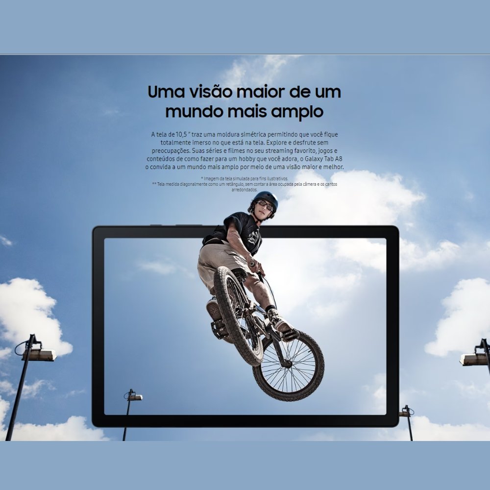 Tablet Samsung Galaxy Tab A8, 4GB RAM, 64GB, 4G, 10.5", Camera 8MP, Android 11, Cinza - SM-X205NZAUZTO