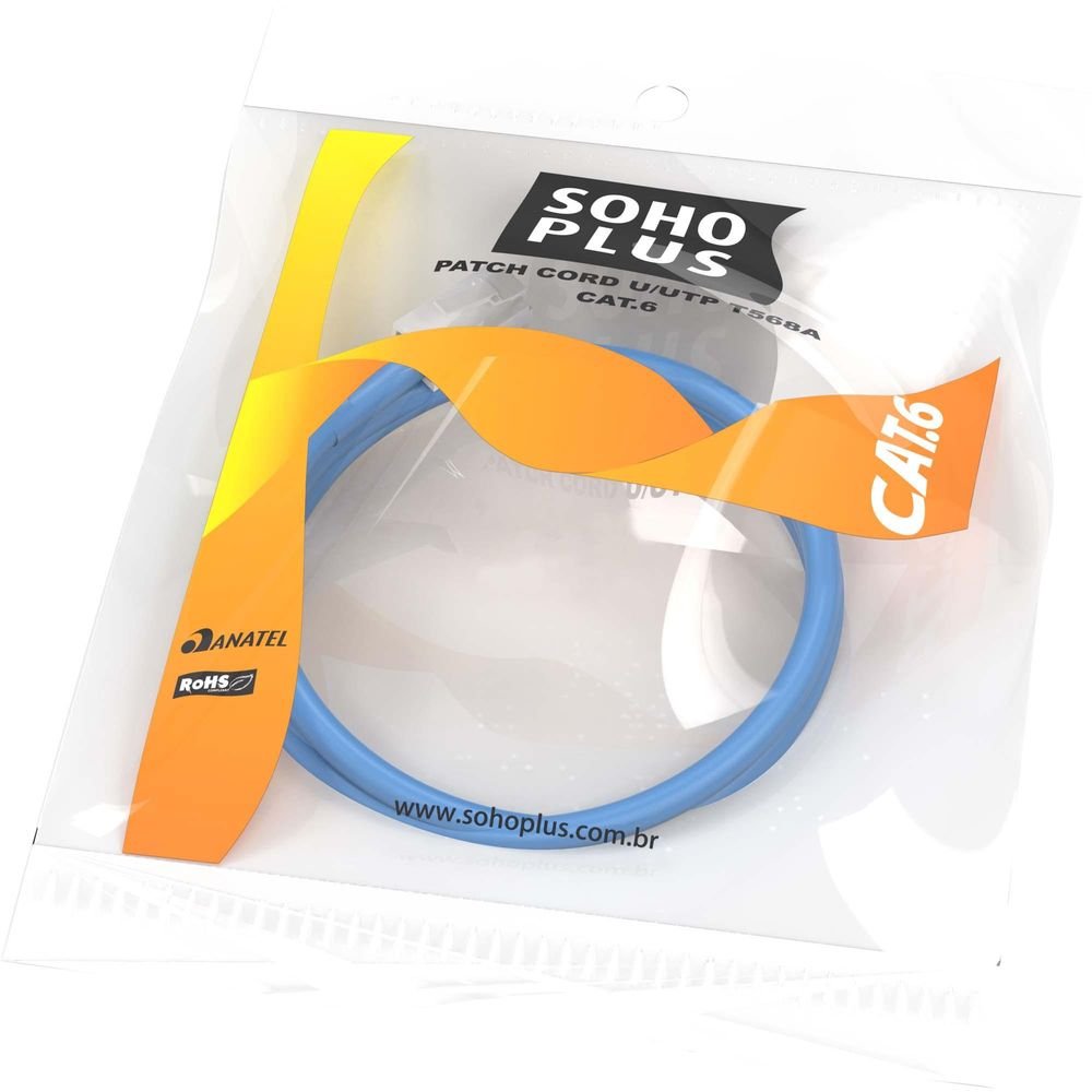 Patch Cord Cat.6 U/utp Furukawa Sohoplus, 1.5 Metros, T568a, Cmx - Azul - 35123000