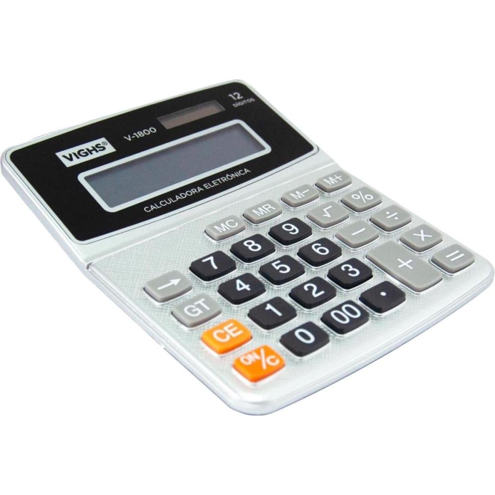 Calculadora de Mesa 12 Dígitos V-1800 Preta Vighs