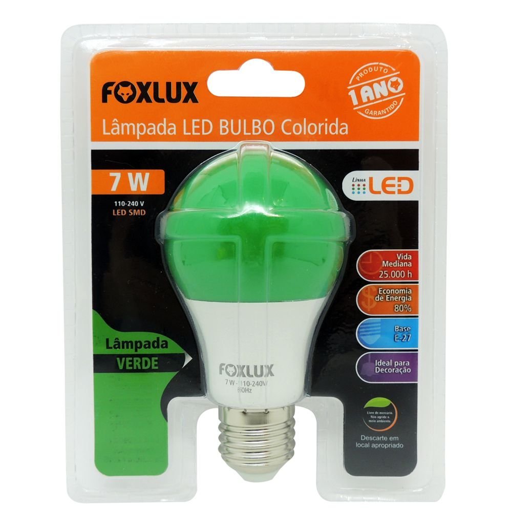 Lampada Led 7,0W Verde Foxlux