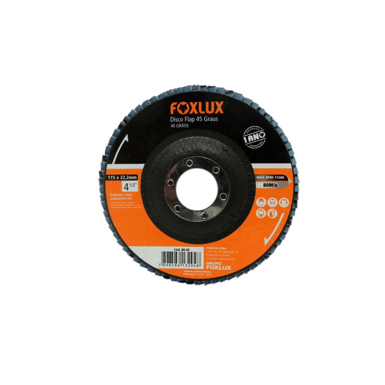 Disco flap 45 graus metal 4 12" x 40g