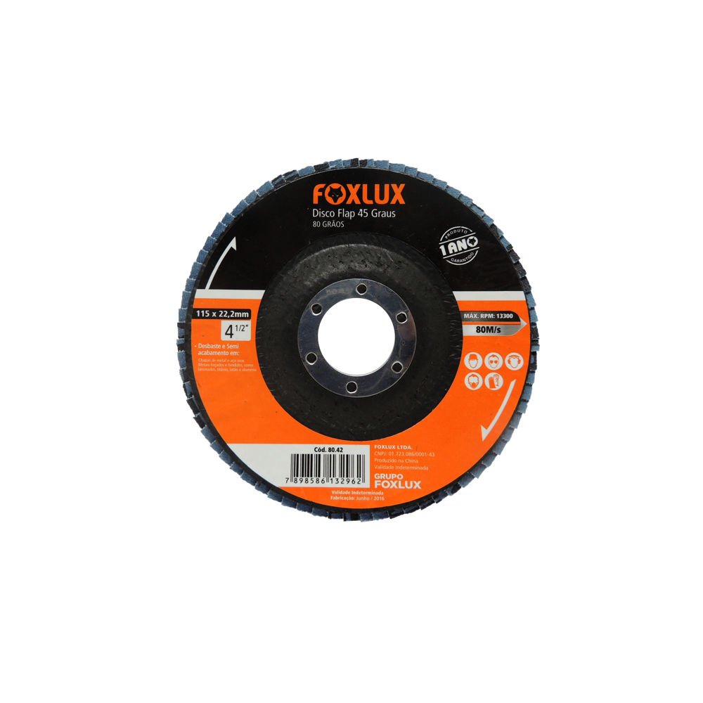 Disco flap 45 graus metal 4 12" x 80g