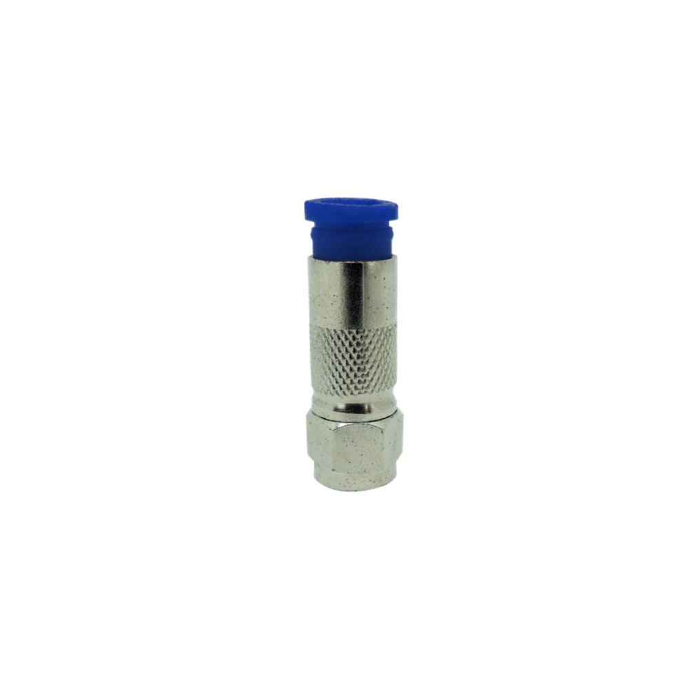 conector coaxial compressão rg6 azul pacote c2 unidades
