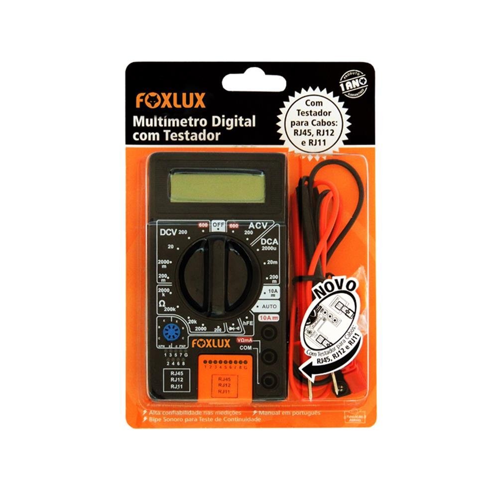 Multímetro Digital Com Testador Foxlux