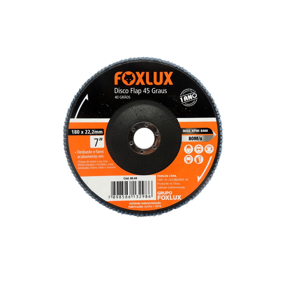 Disco flap 45 graus metal 7" x 40g