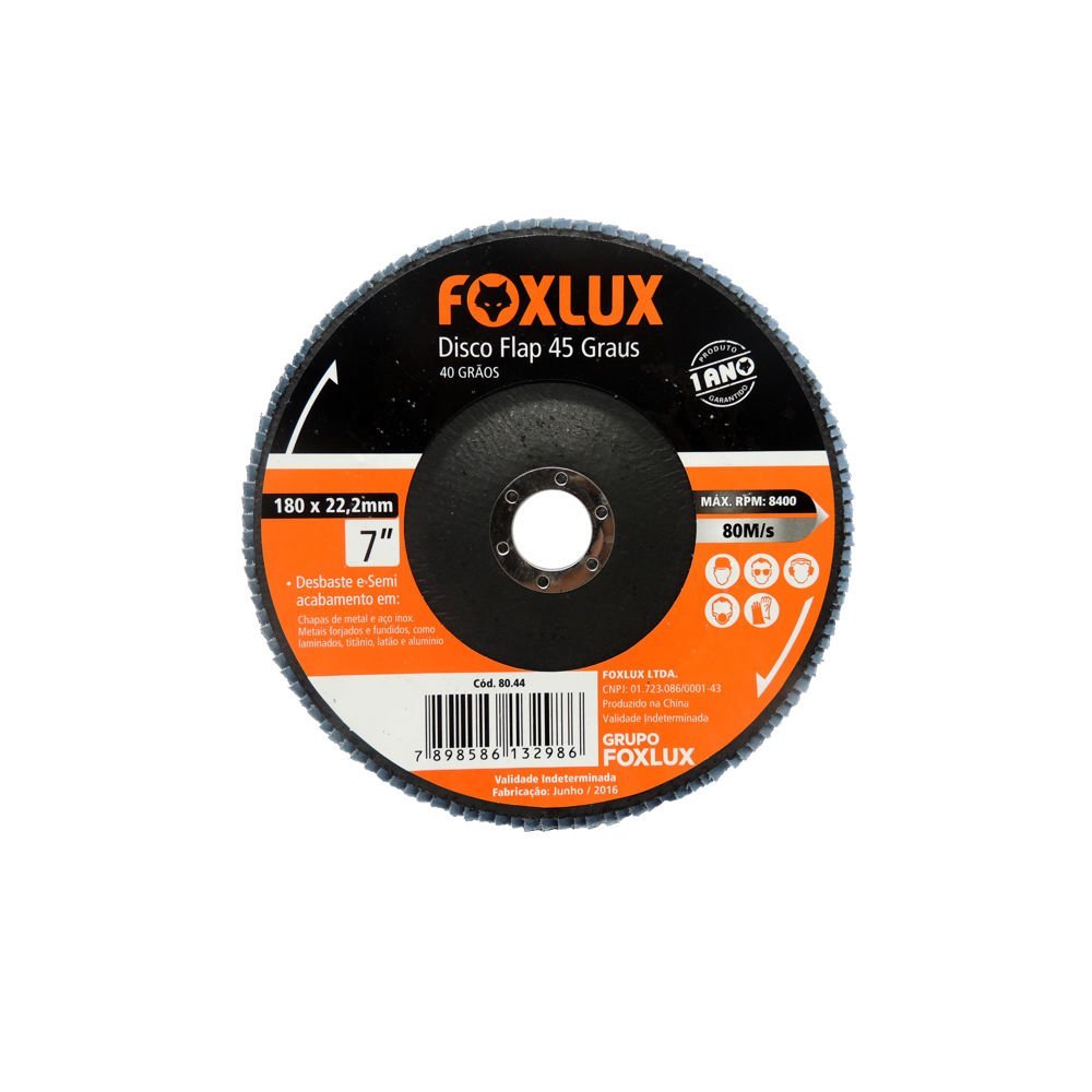 Disco flap 45 graus metal 7" x 40g