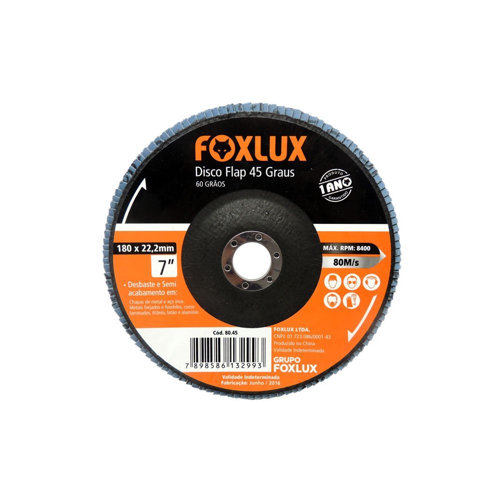 Disco flap 45 graus metal 7" x 60g