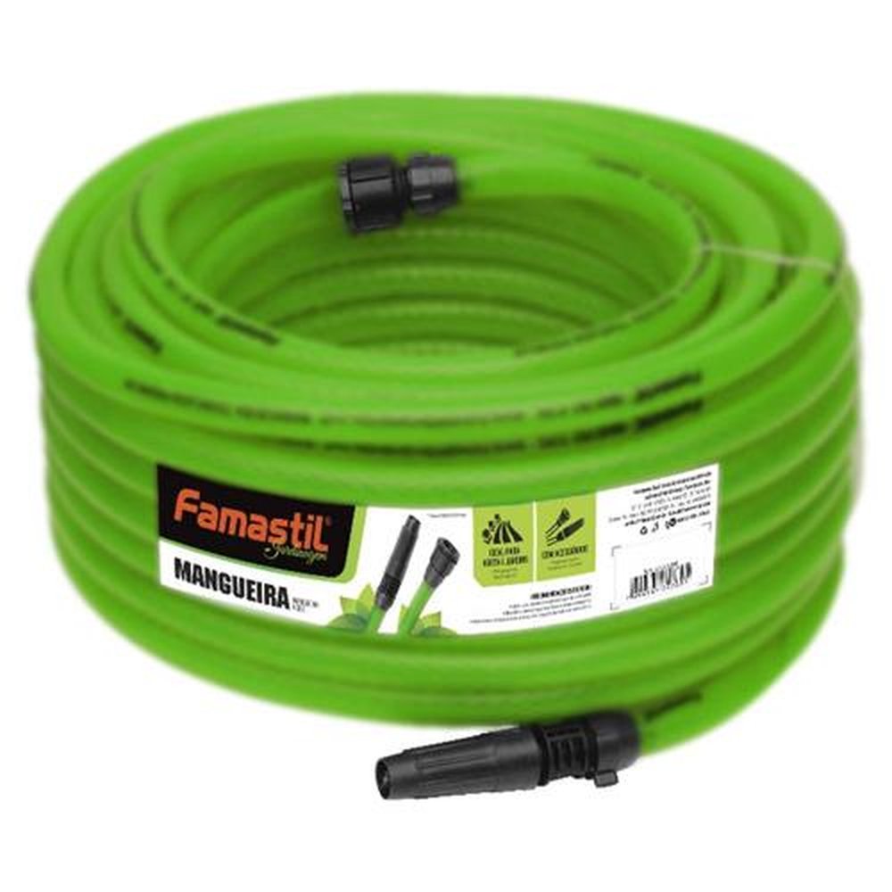 mangueira lisa jardim 10m verde kit