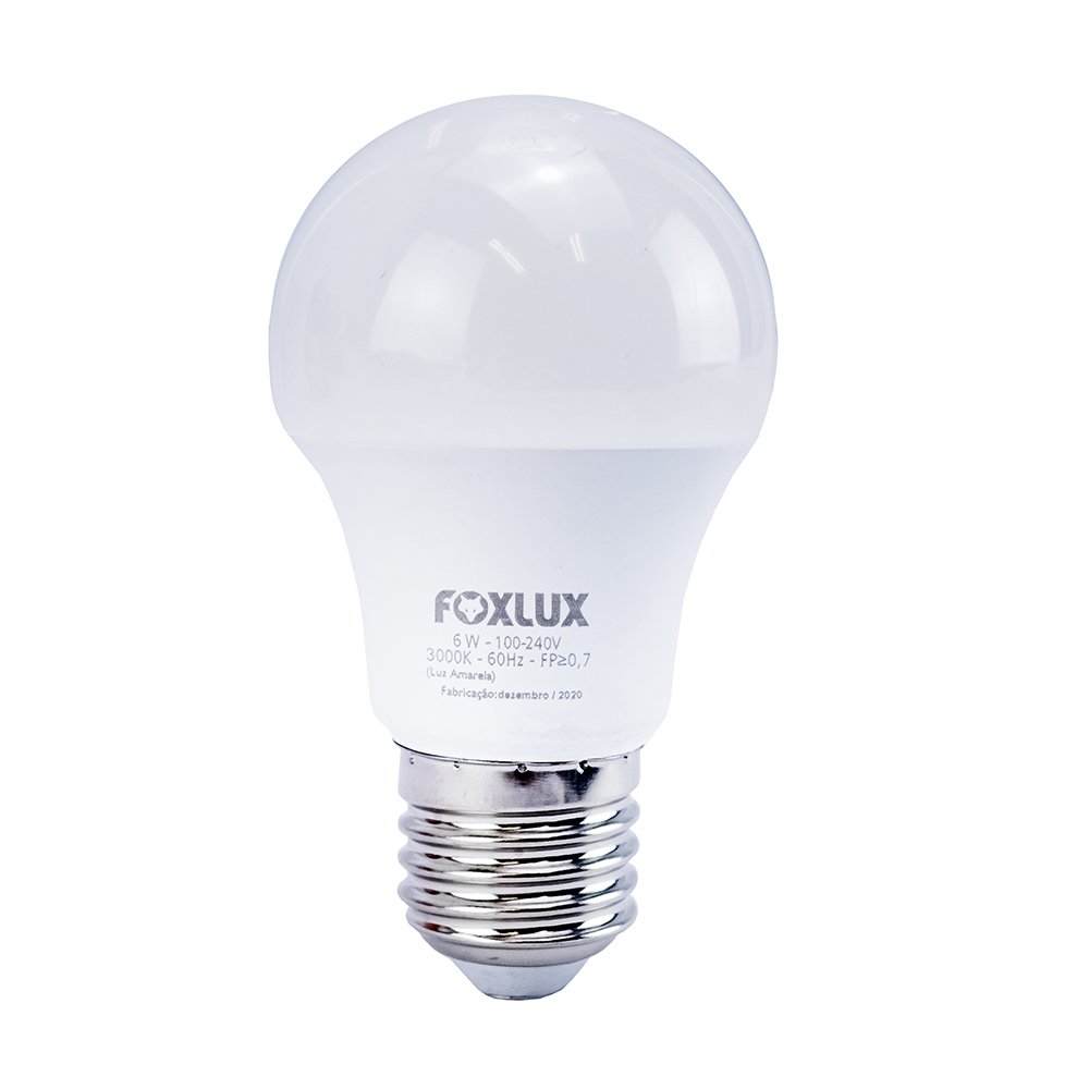 LAMPADA LED FOXLUX BULBO 6W 3,0K BIVOLT