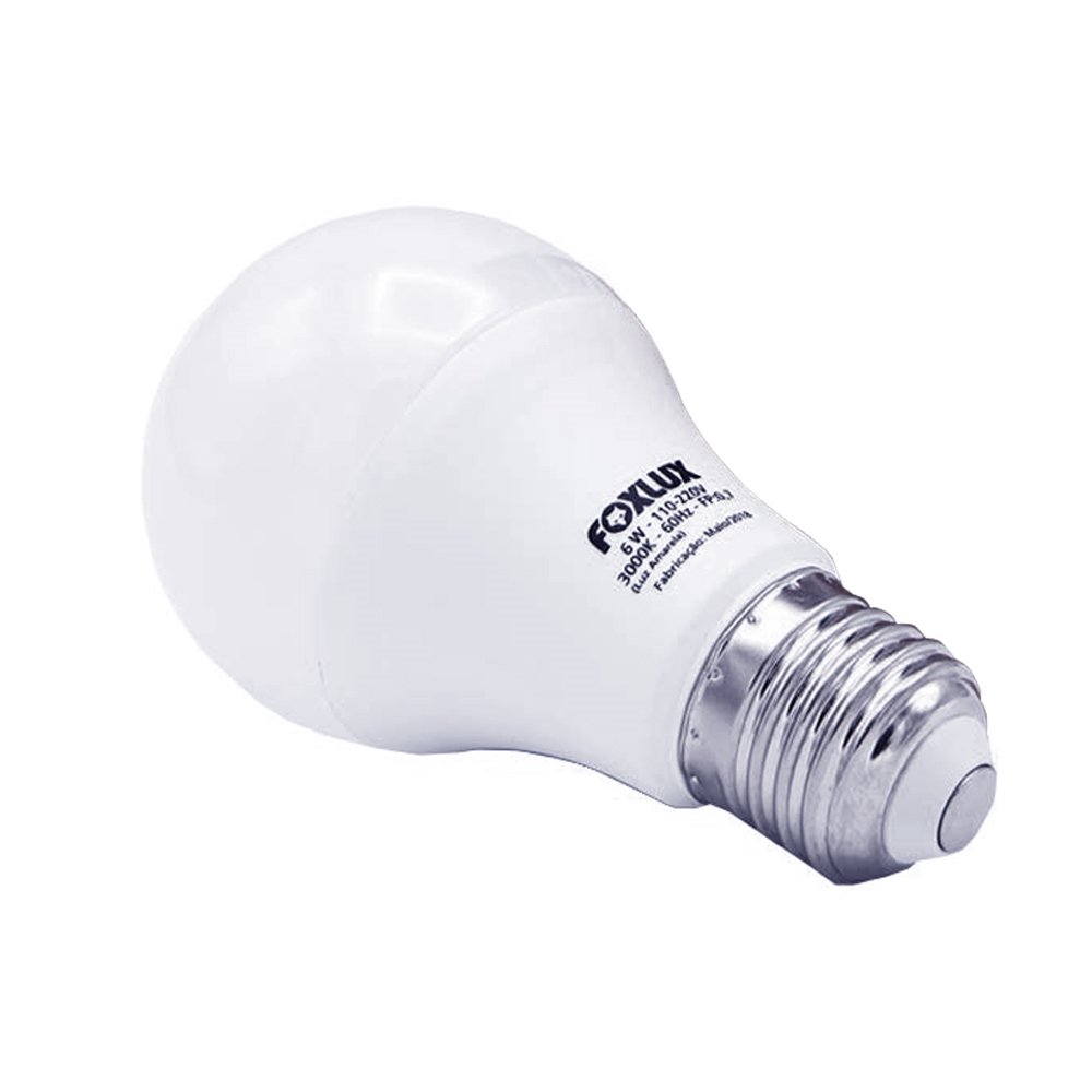LAMPADA LED FOXLUX BULBO 6W 3,0K BIVOLT