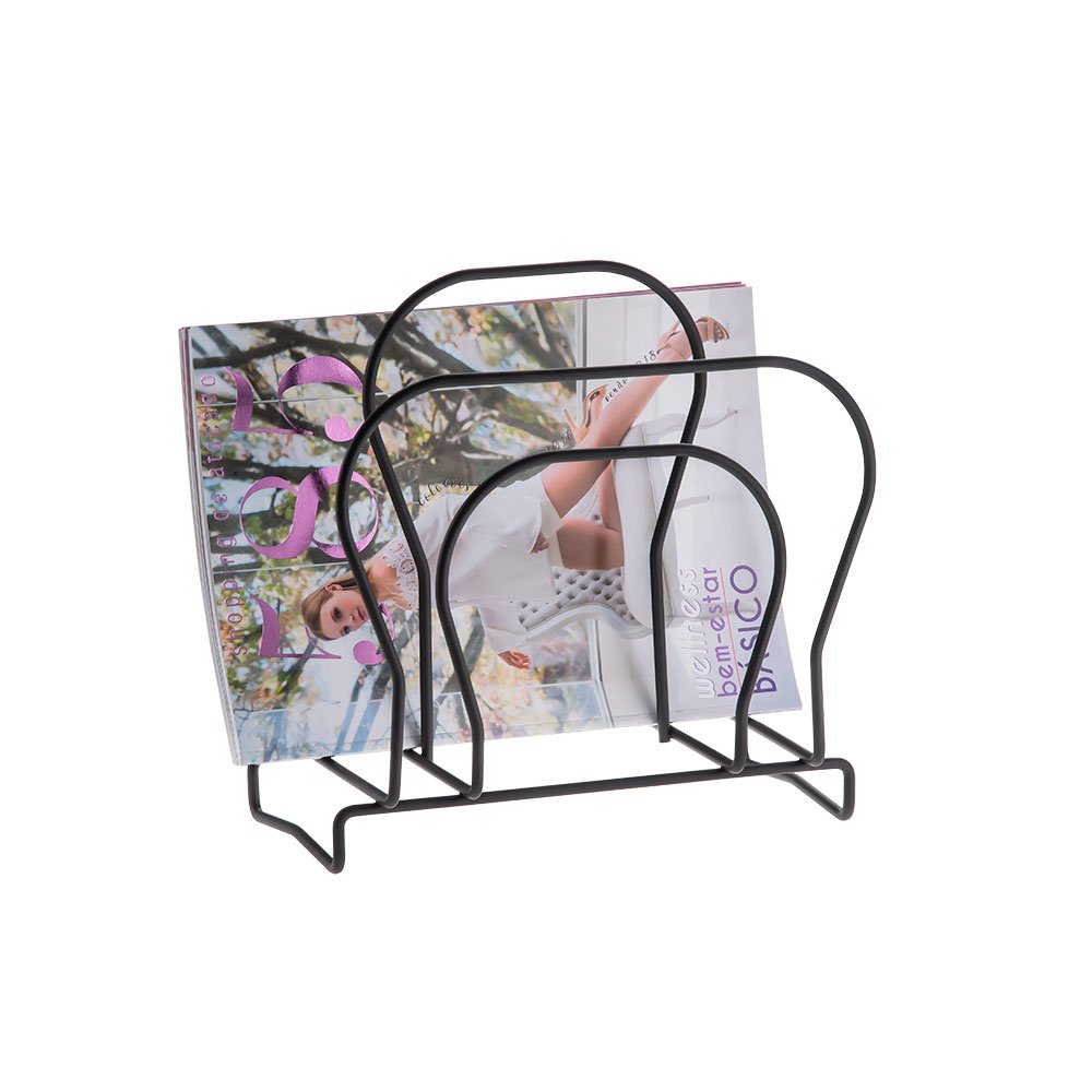 Porta Revista Hortencia Schmitt Cor Preto Fosco