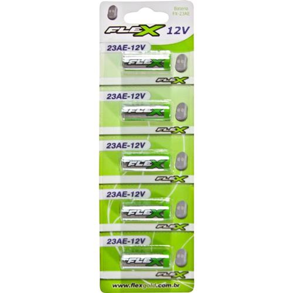 Bateria Alcalina 23a 12v Fx23a Flex - Cartela com 5 baterias