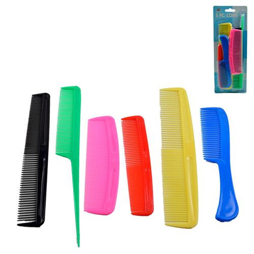 Kit Pente De Plástico 6 Peças