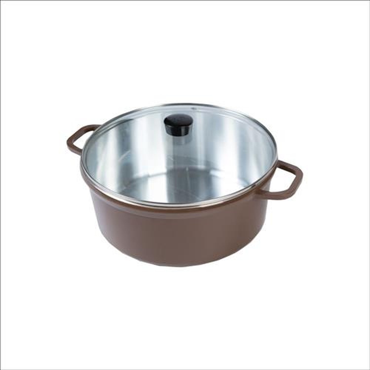 Panela Fundida Chocolate N.20 2,4L Com Tampa De Vidro Cava