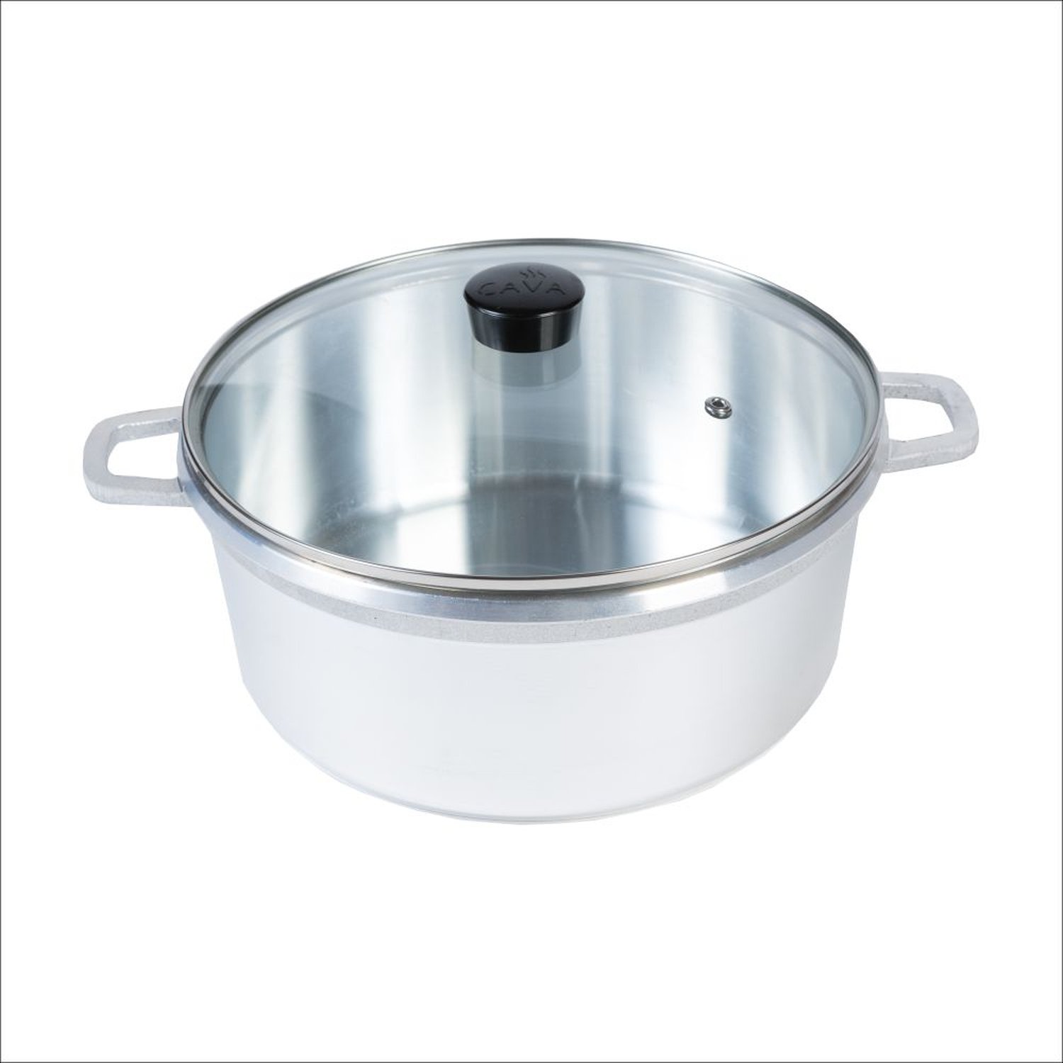 Panela Fundida Polida N.26 5,3L Com Tampa De Vidro Cava