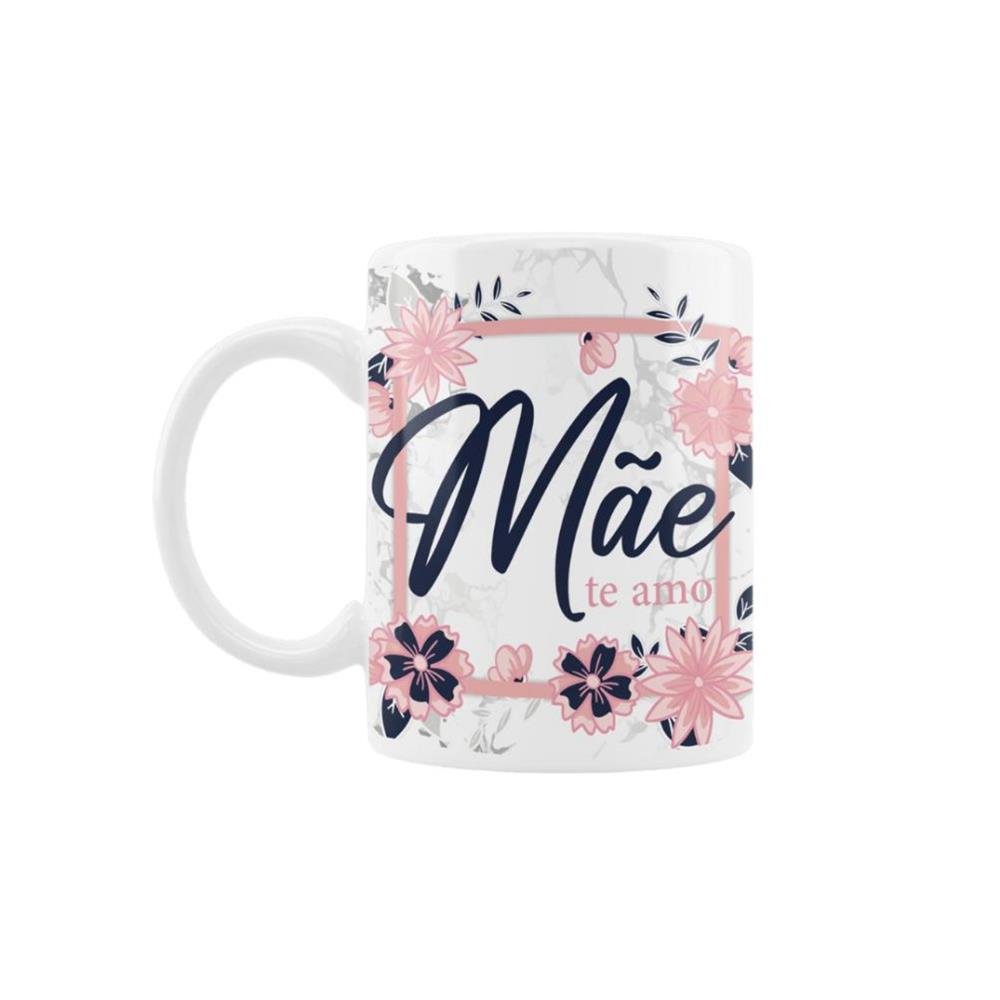 Caneca 300mL Mãe Palavras Decorações Sortidas Cerâmica Glassral