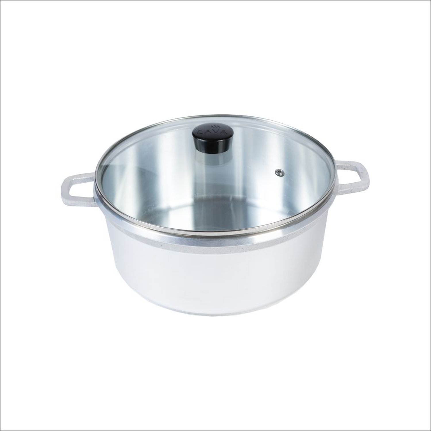 Panela Fundida Polida N.22 3,2L Com Tampa De Vidro Cava