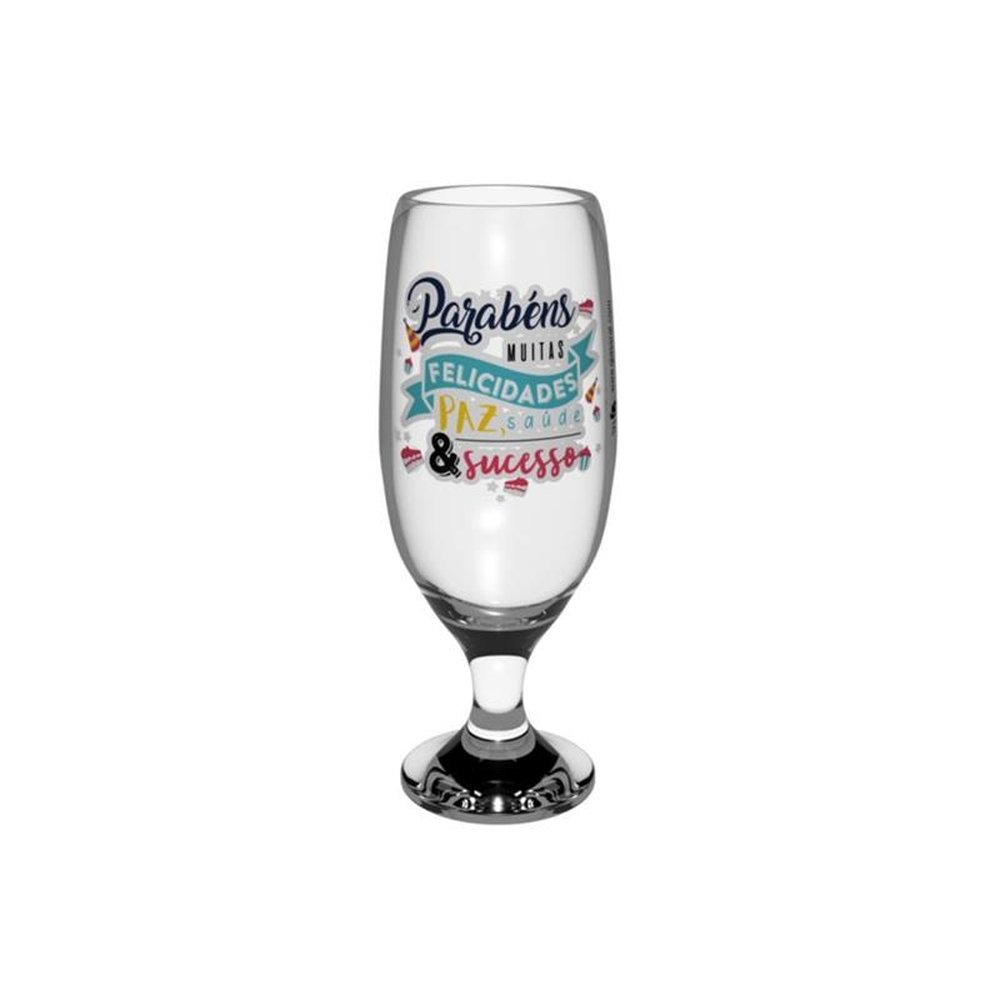 Taça Chopp de Vidro 300mL Aniversário Decorações Sortidas Glassral