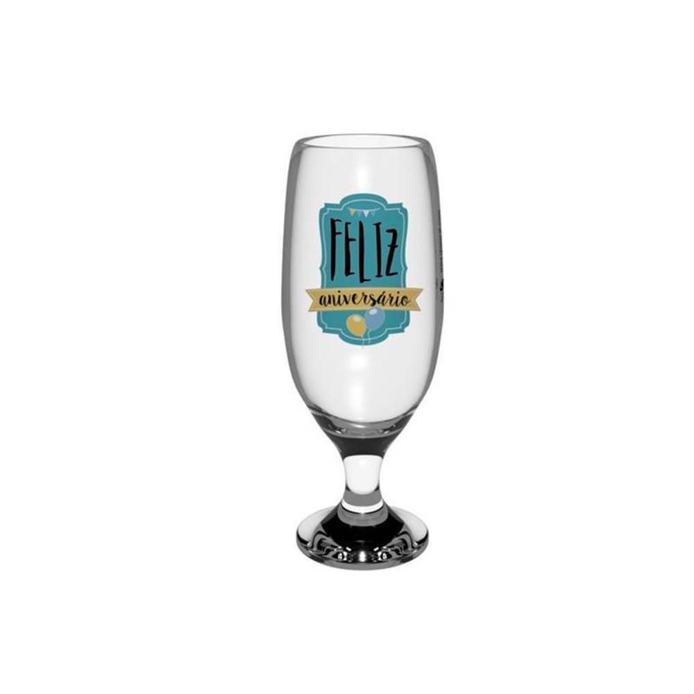 Taça Chopp de Vidro 300mL Aniversário Decorações Sortidas Glassral
