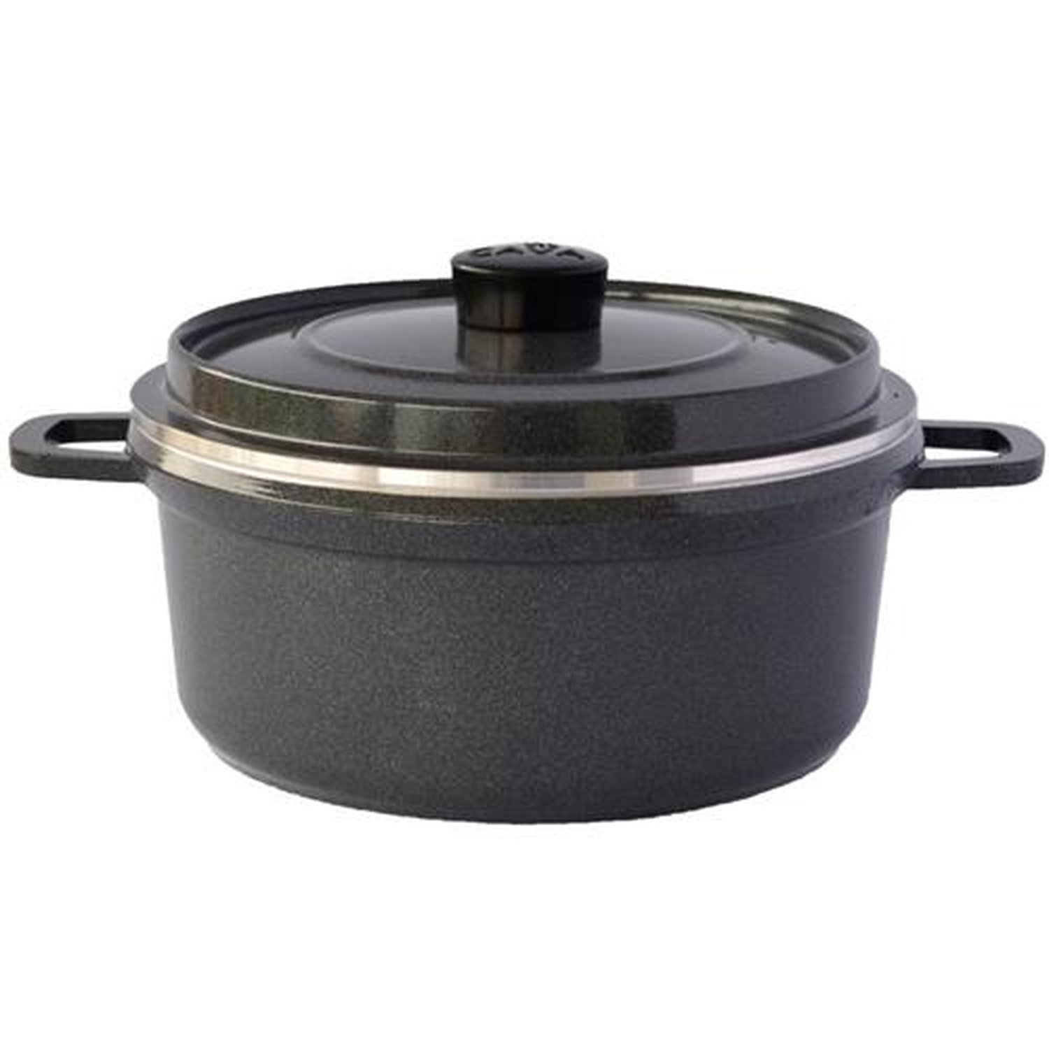 Panela Fundida Grafite N.26 5,3L Com Tampa Vidro Cava