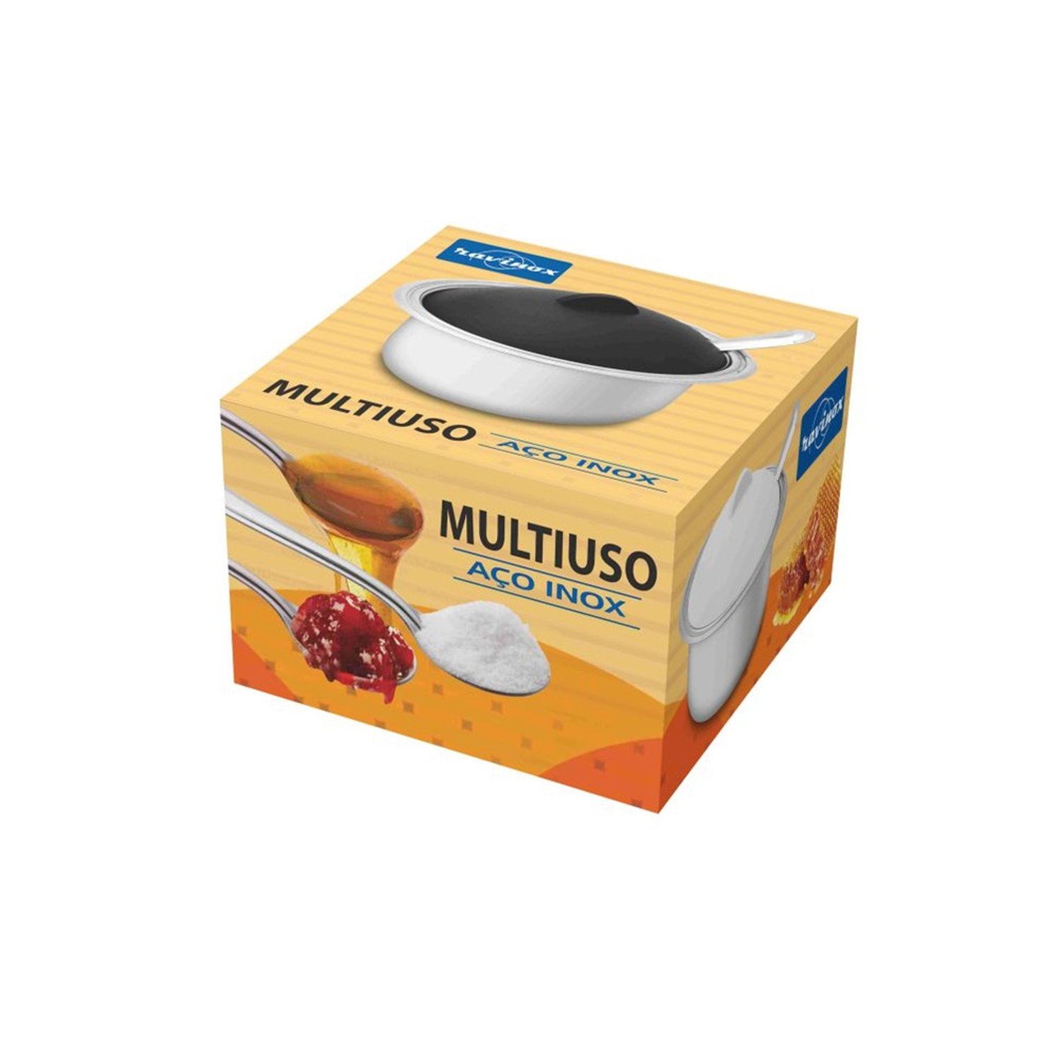 Açucareiro Inox Com Tampa Plastica Ravinox